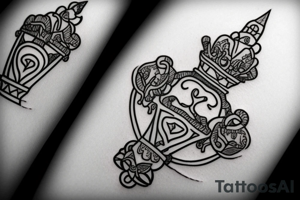 Ant diamond crown tattoo idea