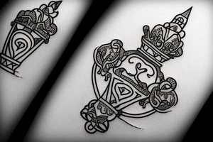 Ant diamond crown tattoo idea