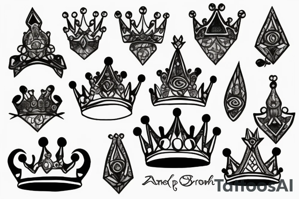 Ant diamond crown tattoo idea