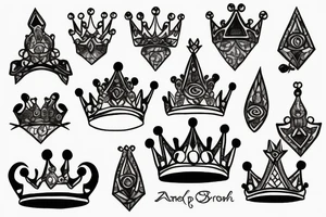Ant diamond crown tattoo idea