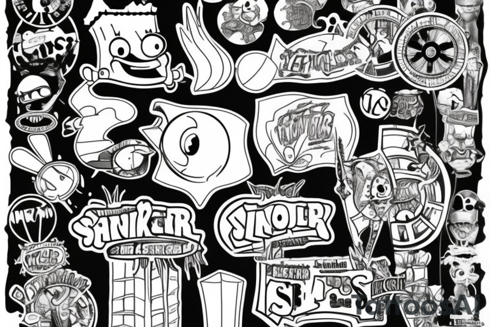 Spongebob in Gotham city tattoo idea