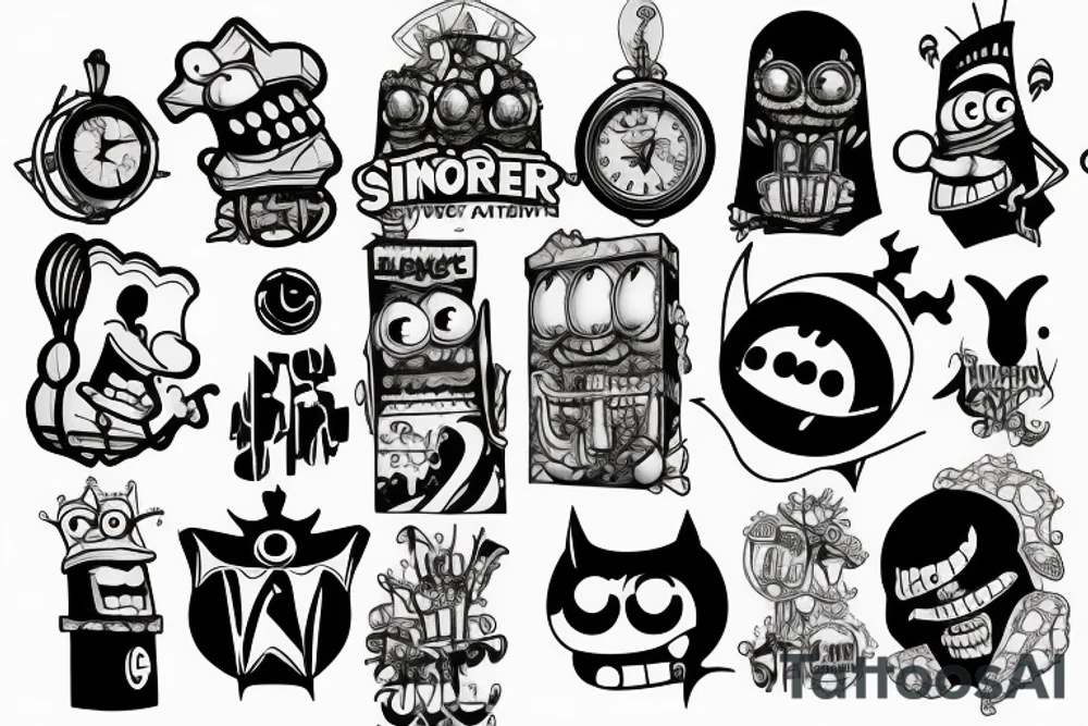 Spongebob in Gotham city tattoo idea
