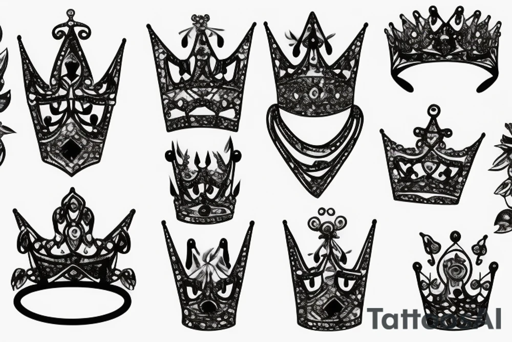 Ant diamond crown tattoo idea