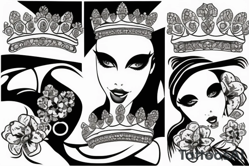 Ant diamond crown tattoo idea