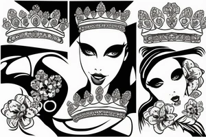 Ant diamond crown tattoo idea