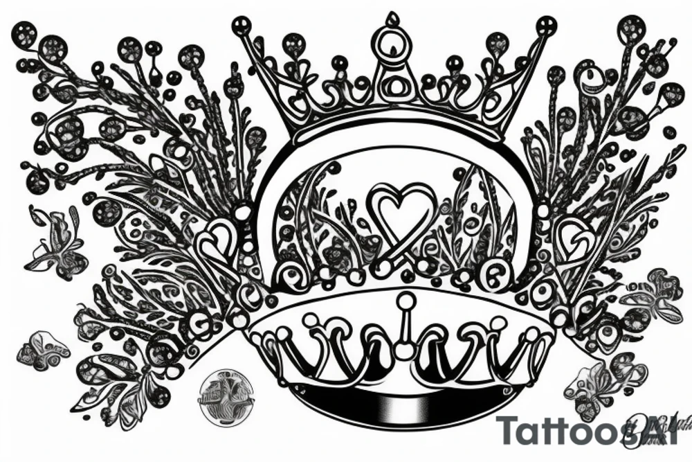 Ant diamond crown tattoo idea