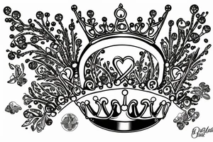Ant diamond crown tattoo idea