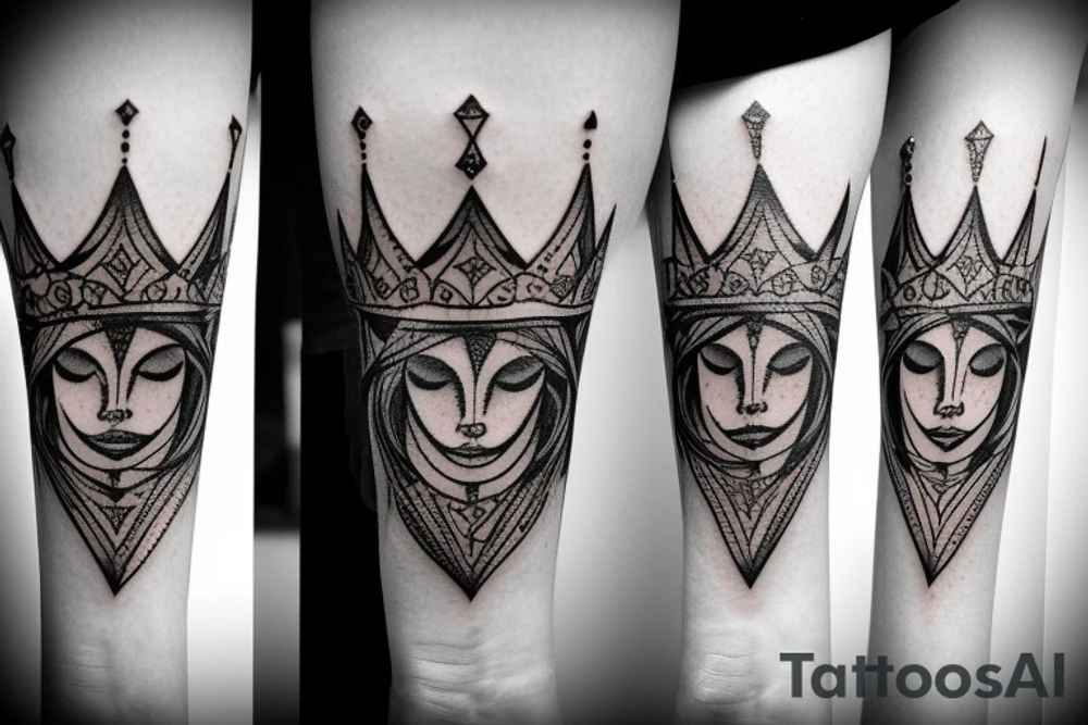 Ant diamond crown tattoo idea