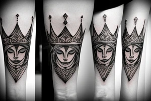 Ant diamond crown tattoo idea