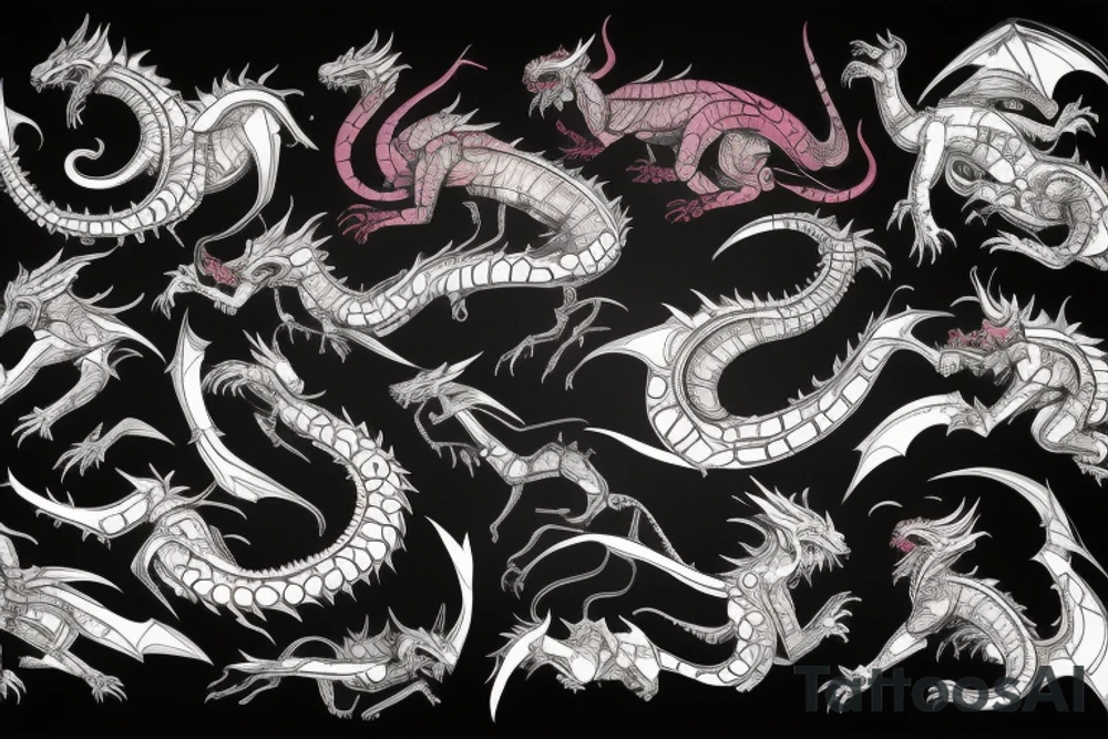 cyberpunk dragon cat tattoo idea