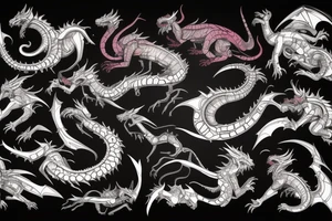 cyberpunk dragon cat tattoo idea