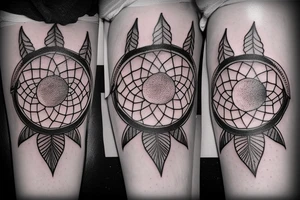 crescent moon dreamcatcher tattoo idea