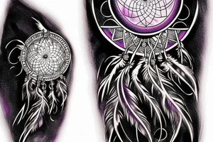 crescent moon dreamcatcher tattoo idea