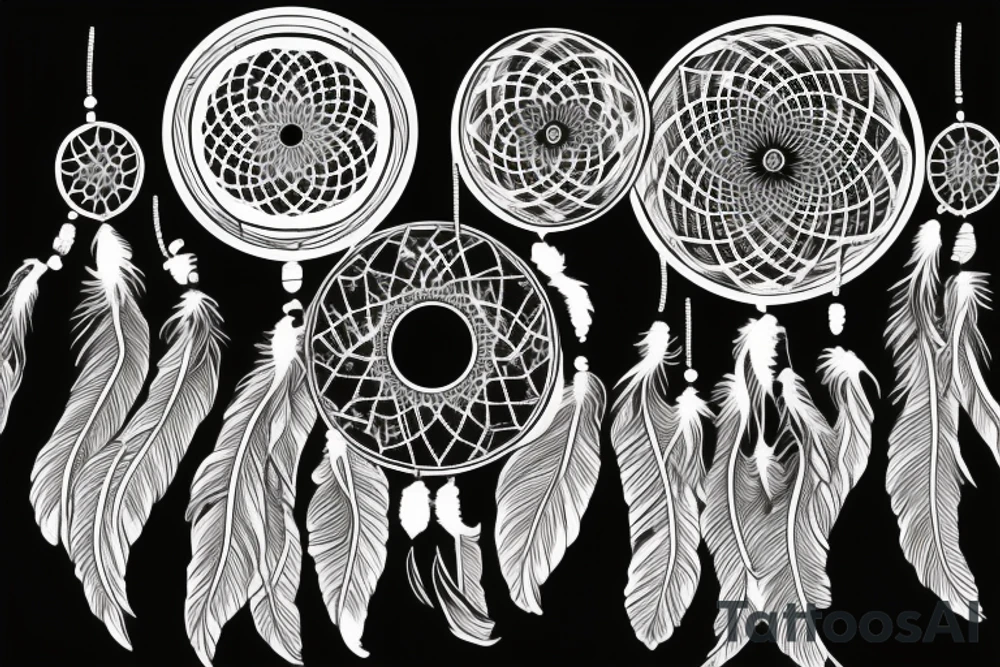 crescent moon dreamcatcher tattoo idea