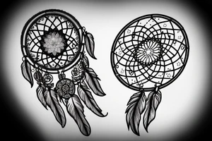 crescent moon dreamcatcher tattoo idea
