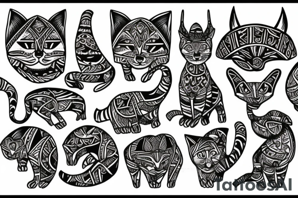 tribal bobcat tattoo idea