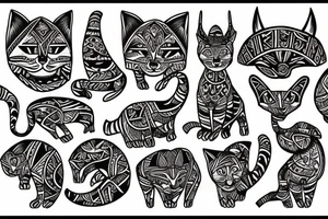 tribal bobcat tattoo idea