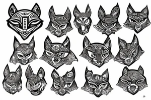 tribal bobcat tattoo idea