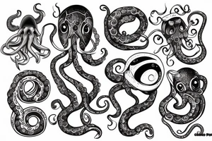 astronaut octopus tattoo idea