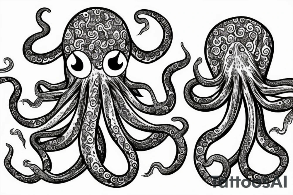 rapping octopus tattoo idea