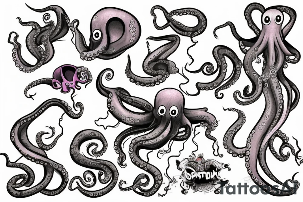 rapping octopus tattoo idea