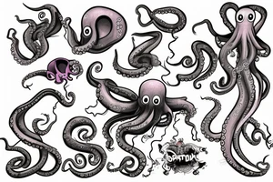 rapping octopus tattoo idea