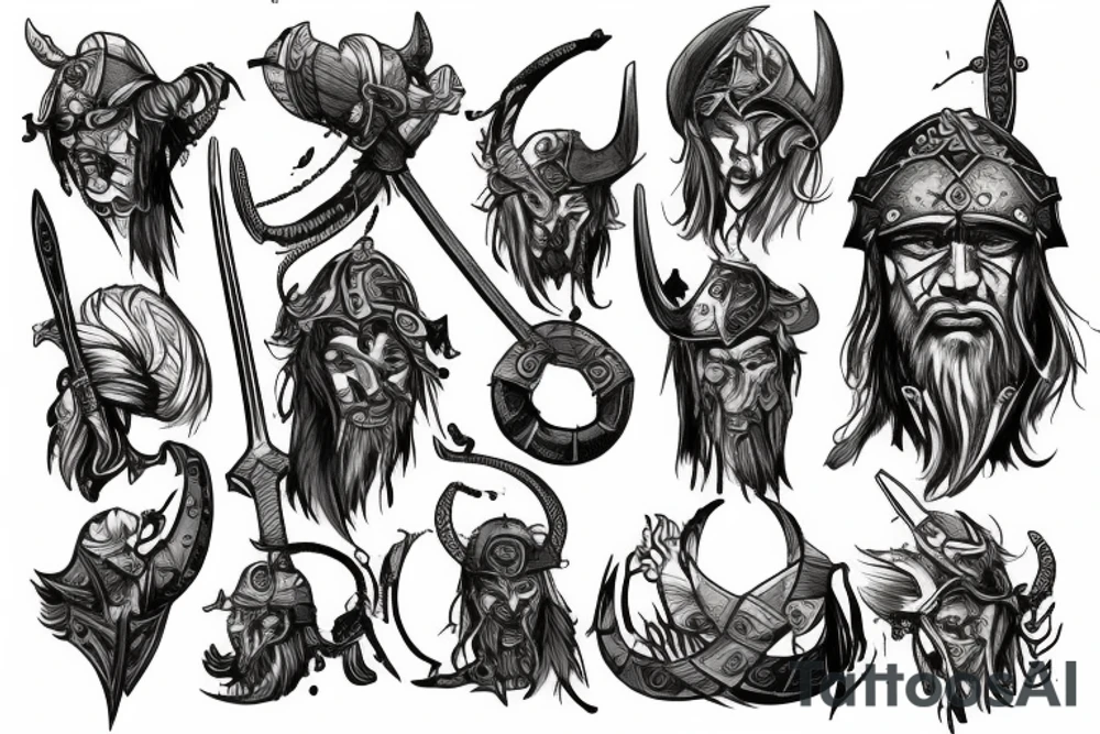 Viking warrior, victory, blood, loss tattoo idea