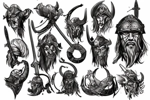 Viking warrior, victory, blood, loss tattoo idea