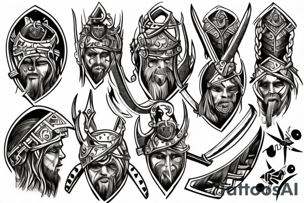 Viking warrior, victory, blood, loss tattoo idea