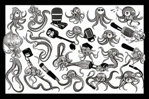 octopus with a microphone tattoo idea