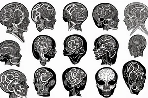 ai and human brains tattoo idea
