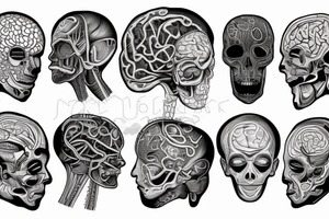 ai and human brains tattoo idea