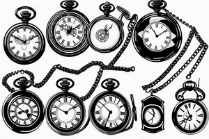 pocket watch chain tattoo idea