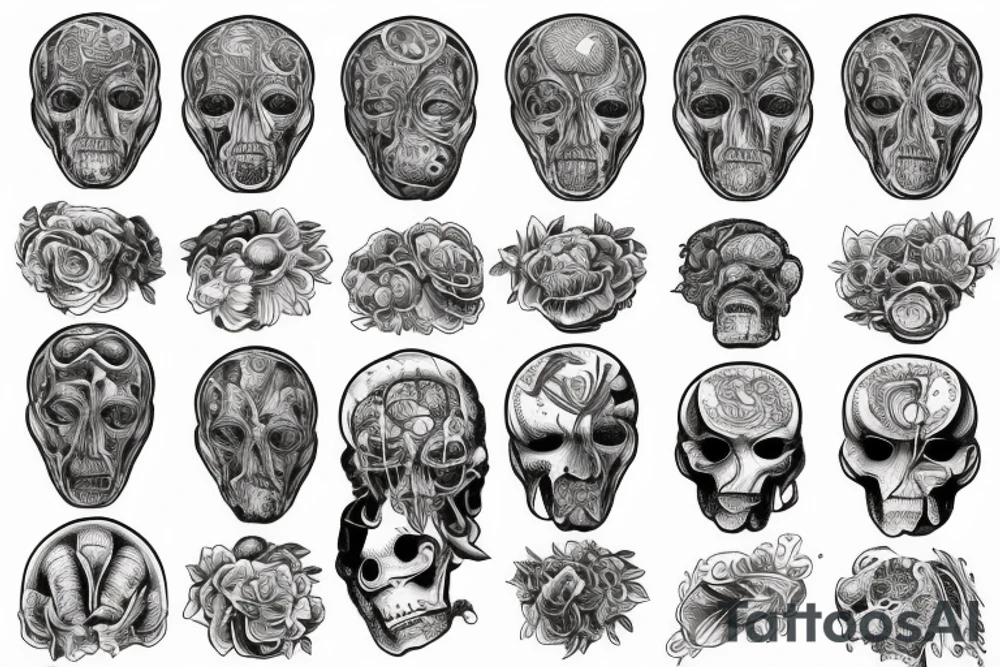 ai and human brains connected tattoo idea