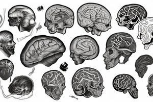 ai and human brains connected tattoo idea