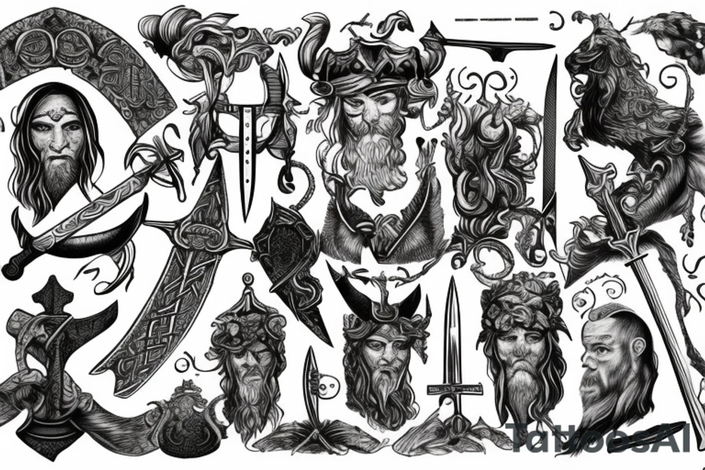 chirstian, scottish, Irish, Viking, meti on a sword tattoo idea