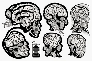 computer and human brains connected tattoo idea