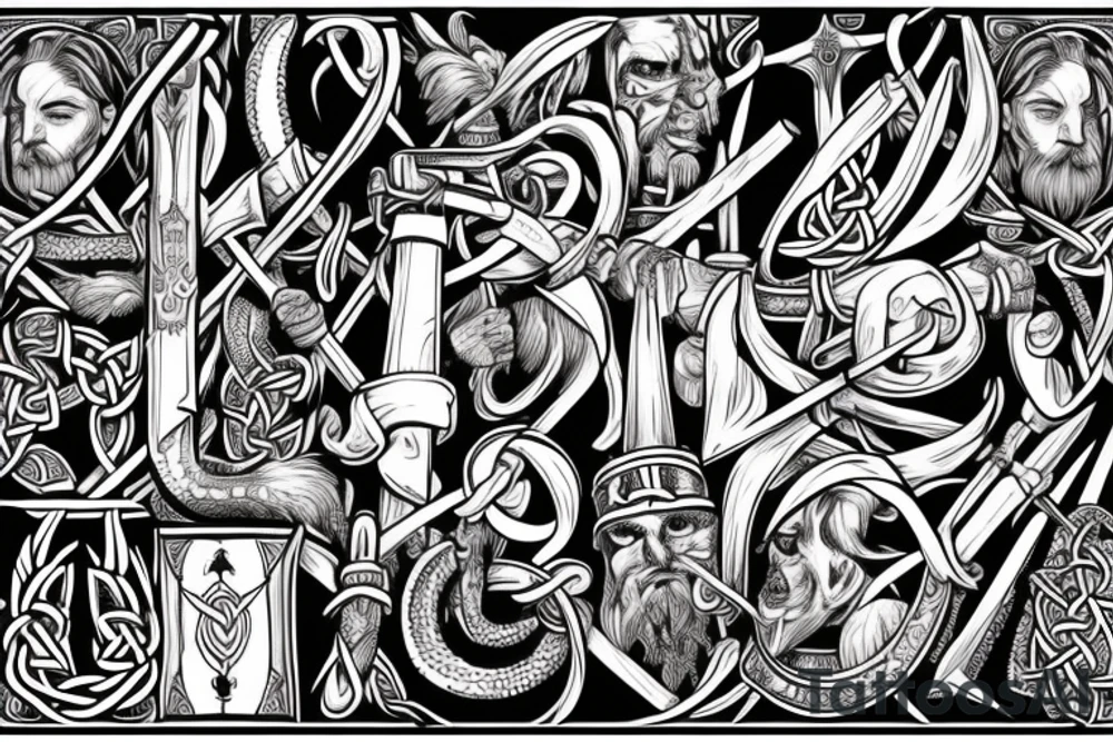 chirstian, scottish, Irish, Viking, meti on a Celtic sword a C tattoo idea