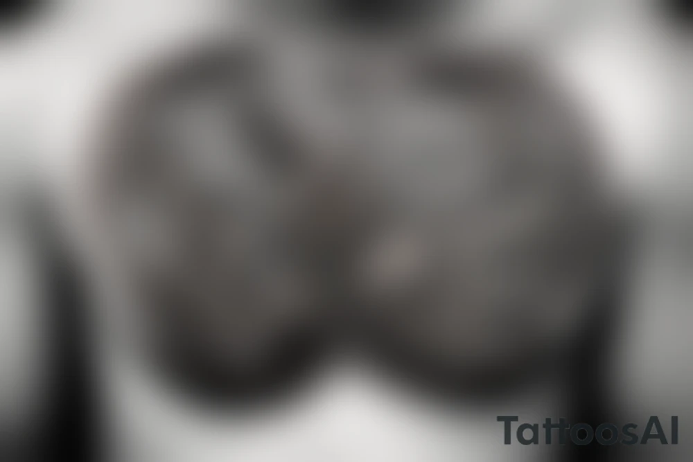 Bull head tattoo on a chest for man tattoo idea