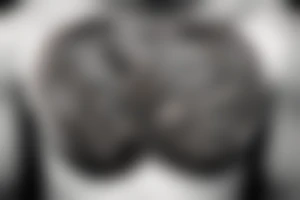 Bull head tattoo on a chest for man tattoo idea