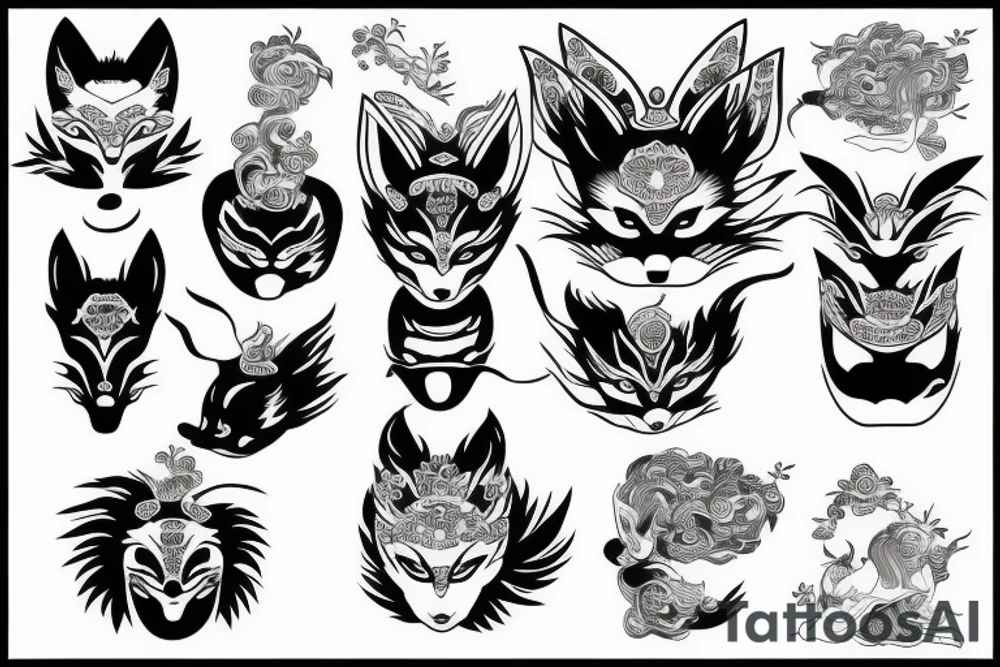 Kitsune Japanese mask tattoo idea