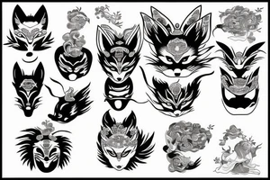 Kitsune Japanese mask tattoo idea