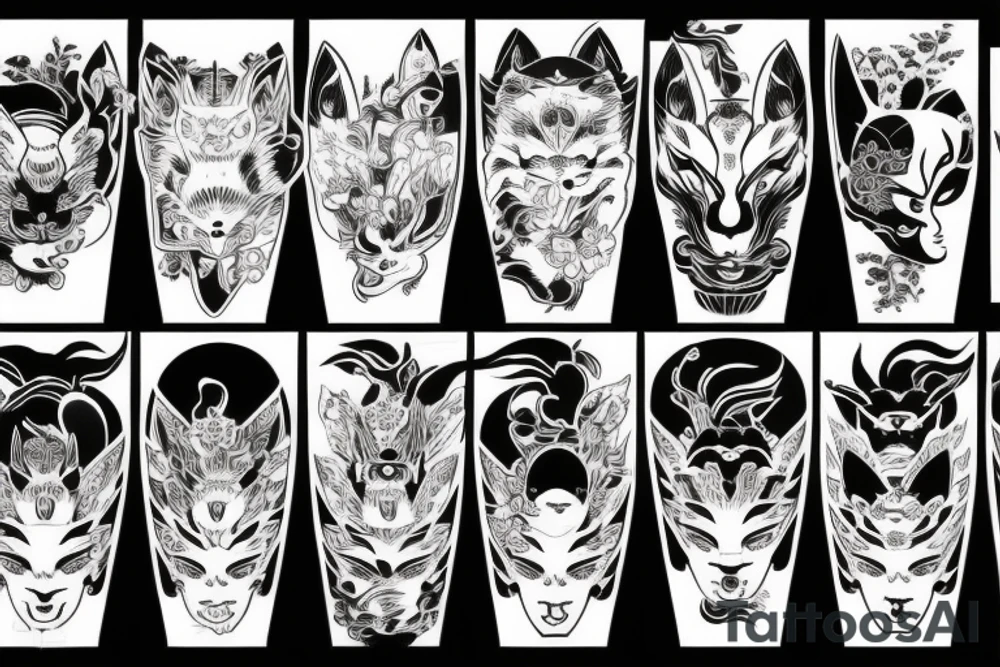 Kitsune Japanese mask tattoo idea