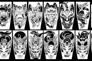 Kitsune Japanese mask tattoo idea