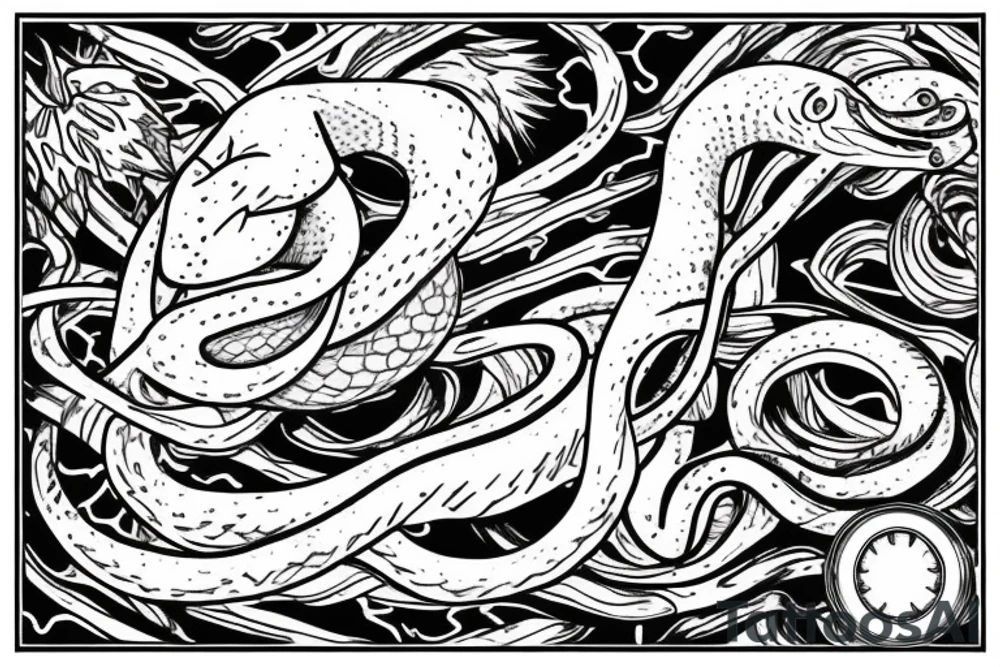 Snake and Lightning tattoo idea