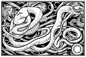 Snake and Lightning tattoo idea