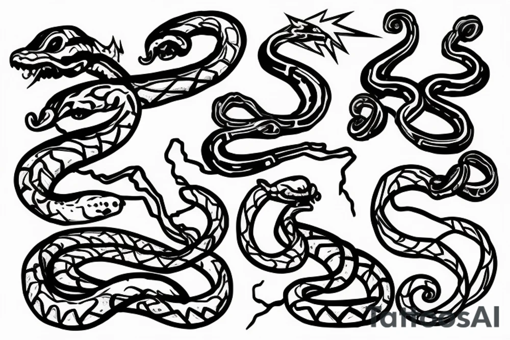 Snake and Lightning tattoo idea