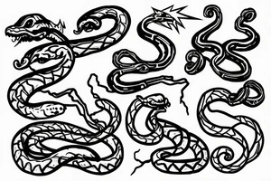 Snake and Lightning tattoo idea
