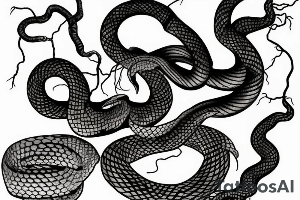 Snake and Lightning tattoo idea
