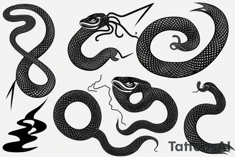 Snake and Lightning tattoo idea